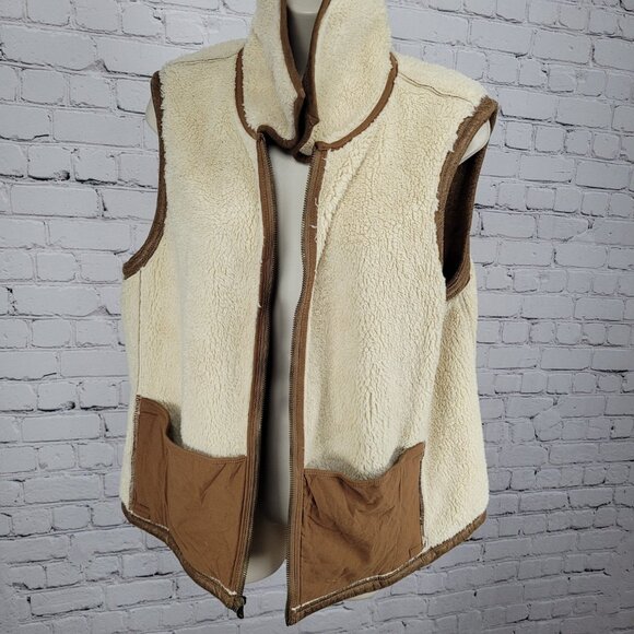 Lauren Ralph Lauren Brown Soft Shell Faux Fur Lined Full Zip Vest Jacket Size XL - Picture 4 of 12